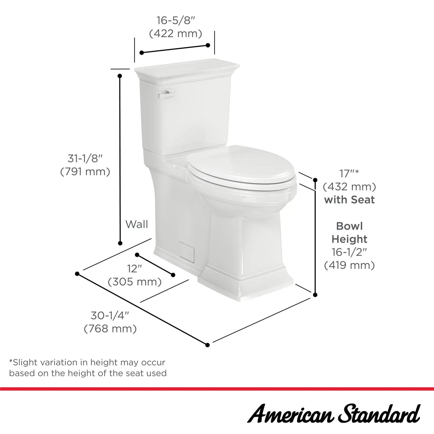 American Standard TOWN SQUARE S 2-Piece Toilet