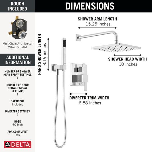 Delta MODERN Monitor 14 Square Shower System