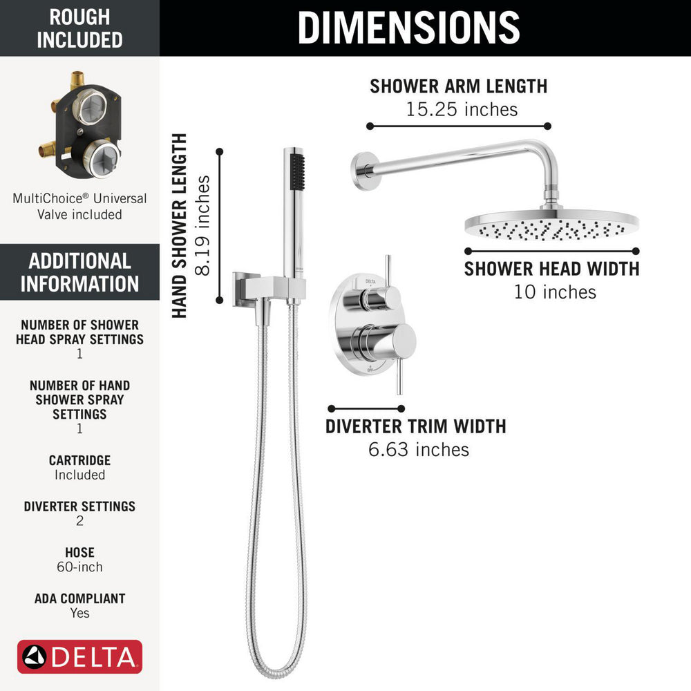 Delta MODERN Monitor 14 Round Shower System