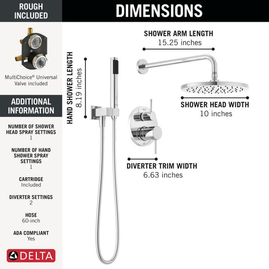 Delta MODERN Monitor 14 Round Shower System
