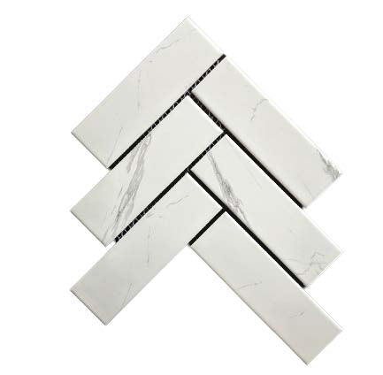 Calacatta 2x6" Herringbone Mosaic Matte