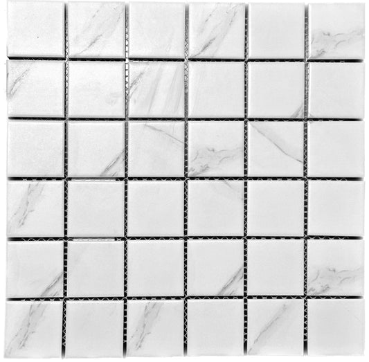 2" Square Statuario Mosaic Matte